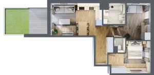 2 pokoje, mieszkanie 53,47 m², parter, oferta nr A/21, Osiedle Wilno 8, Warszawa, Targówek, Elsnerów, ul. Bukowiecka