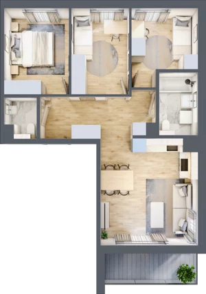4 pokoje, mieszkanie 65,22 m², piętro 1, oferta nr A/45, Osiedle Wilno 8, Warszawa, Targówek, Elsnerów, ul. Bukowiecka