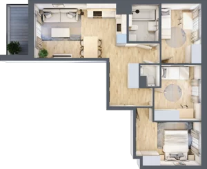 4 pokoje, mieszkanie 63,81 m², piętro 1, oferta nr A/26, Osiedle Wilno 8, Warszawa, Targówek, Elsnerów, ul. Bukowiecka
