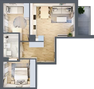 3 pokoje, mieszkanie 53,92 m², piętro 3, oferta nr A/32, Osiedle Wilno 8, Warszawa, Targówek, Elsnerów, ul. Bukowiecka