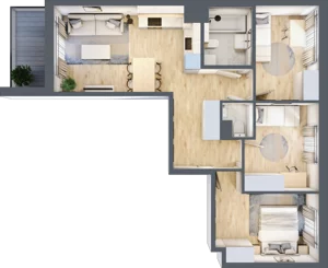 4 pokoje, mieszkanie 63,83 m², piętro 2, oferta nr A/31, Osiedle Wilno 8, Warszawa, Targówek, Elsnerów, ul. Bukowiecka