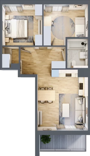 3 pokoje, mieszkanie 56,62 m², piętro 3, oferta nr A/12, Osiedle Wilno 8, Warszawa, Targówek, Elsnerów, ul. Bukowiecka