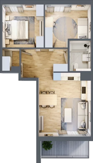 3 pokoje, mieszkanie 56,62 m², piętro 2, oferta nr A/8, Osiedle Wilno 8, Warszawa, Targówek, Elsnerów, ul. Bukowiecka