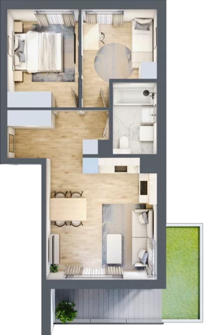 3 pokoje, mieszkanie 50,81 m², parter, oferta nr A/37, Osiedle Wilno 8, Warszawa, Targówek, Elsnerów, ul. Bukowiecka