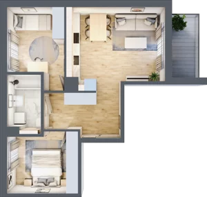 3 pokoje, mieszkanie 53,92 m², piętro 2, oferta nr A/27, Osiedle Wilno 8, Warszawa, Targówek, Elsnerów, ul. Bukowiecka