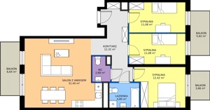 4 pokoje, apartament 85,78 m², piętro 2, oferta nr H/39, Apartamenty Park Matecznego etap 2.2, Kraków, Podgórze, Mateczny, ul. Orawska