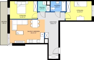 3 pokoje, apartament 67,98 m², piętro 1, oferta nr H/49, Apartamenty Park Matecznego etap 2.2, Kraków, Podgórze, Mateczny, ul. Orawska