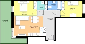 3 pokoje, apartament 63,69 m², parter, oferta nr H/46, Apartamenty Park Matecznego etap 2.2, Kraków, Podgórze, Mateczny, ul. Orawska