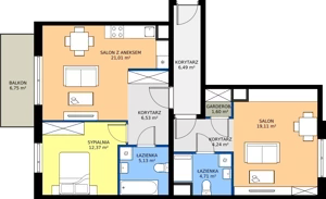 3 pokoje, apartament 81,19 m², piętro 1, oferta nr I/18, Apartamenty Park Matecznego etap 2.2, Kraków, Podgórze, Mateczny, ul. Orawska