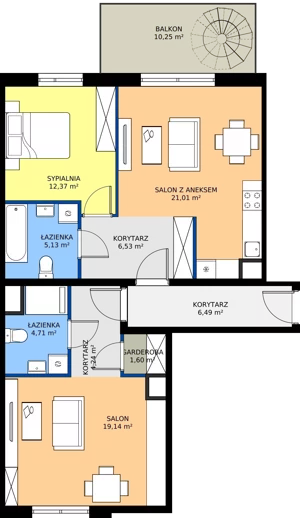 3 pokoje, apartament 81,22 m², piętro 4, oferta nr I/27, Apartamenty Park Matecznego etap 2.2, Kraków, Podgórze, Mateczny, ul. Orawska