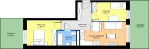 3 pokoje, apartament 53,32 m², parter, oferta nr I/1, Apartamenty Park Matecznego etap 2.2, Kraków, Podgórze, Mateczny, ul. Orawska