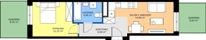 2 pokoje, apartament 38,34 m², parter, oferta nr I/4, Apartamenty Park Matecznego etap 2.2, Kraków, Podgórze, Mateczny, ul. Orawska