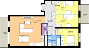 4 pokoje, apartament 86,54 m², piętro 2, oferta nr I/37, Apartamenty Park Matecznego etap 2.2, Kraków, Podgórze, Mateczny, ul. Orawska