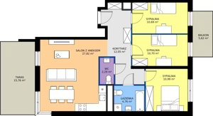 4 pokoje, apartament 79,30 m², piętro 1, oferta nr I/34, Apartamenty Park Matecznego etap 2.2, Kraków, Podgórze, Mateczny, ul. Orawska