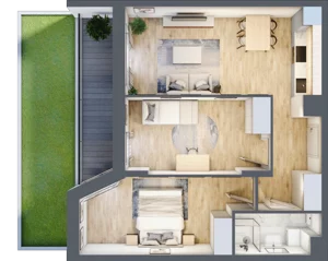 3 pokoje, mieszkanie 50,82 m², piętro 1, oferta nr III/A13, Miasteczko Nova Sfera, Warszawa, Białołęka, Żerań, ul. Marywilska