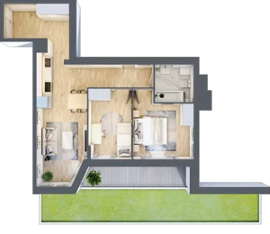 3 pokoje, mieszkanie 56,81 m², parter, oferta nr III/A5, Miasteczko Nova Sfera, Warszawa, Białołęka, Żerań, ul. Marywilska