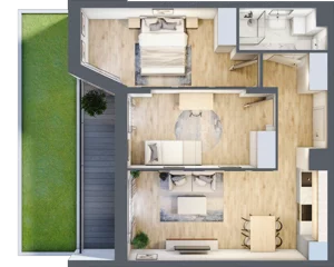 3 pokoje, mieszkanie 50,82 m², piętro 1, oferta nr III/A13, Miasteczko Nova Sfera, Warszawa, Białołęka, Żerań, ul. Marywilska