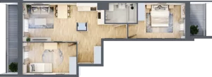 3 pokoje, mieszkanie 59,47 m², piętro 3, oferta nr III/C124, Miasteczko Nova Sfera, Warszawa, Białołęka, Żerań, ul. Marywilska