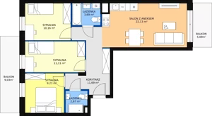 4 pokoje, mieszkanie 70,78 m², piętro 1, oferta nr IV/11, Olchowy Park etap 1 i 4, Warszawa, Białołęka, Kobiałka, ul. Mańkowska