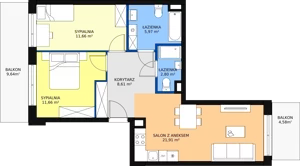 3 pokoje, mieszkanie 62,04 m², piętro 2, oferta nr IV/37, Olchowy Park etap 1 i 4, Warszawa, Białołęka, Kobiałka, ul. Mańkowska