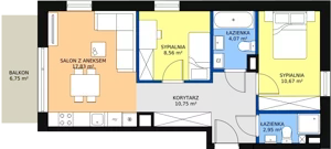 3 pokoje, mieszkanie 55,43 m², piętro 1, oferta nr VI/66, Nova Viva Garden, Warszawa, Białołęka, Brzeziny, ul. Włodkowica 9