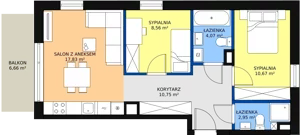 3 pokoje, mieszkanie 55,49 m², piętro 3, oferta nr VI/76, Nova Viva Garden, Warszawa, Białołęka, Brzeziny, ul. Włodkowica 9
