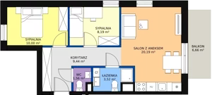 3 pokoje, mieszkanie 53,31 m², piętro 2, oferta nr VI/100, Nova Viva Garden, Warszawa, Białołęka, Brzeziny, ul. Włodkowica 9