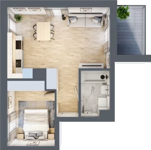 2 pokoje, mieszkanie 43,61 m², piętro 1, oferta nr XI/4, Metro Art 11, Warszawa, Praga Południe, Kamionek, ul. Żupnicza / Chodakowska