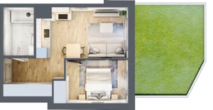 2 pokoje, mieszkanie 36,52 m², parter, oferta nr A-4, Miasteczko Julianów, Julianów, ul. Urbanistów