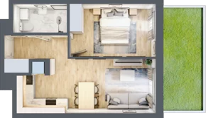 2 pokoje, mieszkanie 38,99 m², parter, oferta nr B-73, Miasteczko Julianów, Julianów, ul. Urbanistów