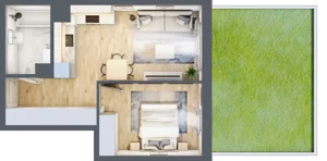 2 pokoje, mieszkanie 39,02 m², parter, oferta nr C-133, Miasteczko Julianów, Julianów, ul. Urbanistów