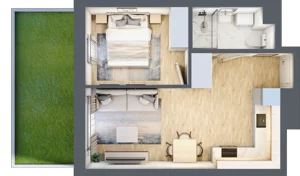 2 pokoje, mieszkanie 35,71 m², parter, oferta nr C-136, Miasteczko Julianów, Julianów, ul. Urbanistów