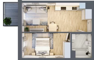 2 pokoje, mieszkanie 37,83 m², piętro 1, oferta nr C-141, Miasteczko Julianów, Julianów, ul. Urbanistów