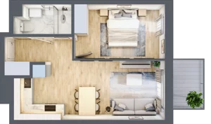 2 pokoje, mieszkanie 39,64 m², piętro 1, oferta nr C-145, Miasteczko Julianów, Julianów, ul. Urbanistów
