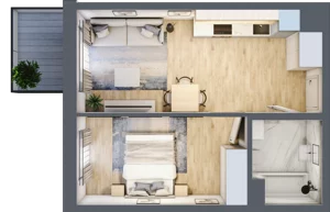 2 pokoje, mieszkanie 37,98 m², piętro 3, oferta nr C-177, Miasteczko Julianów, Julianów, ul. Urbanistów