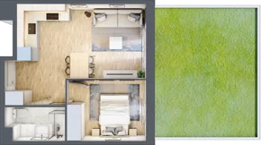 2 pokoje, mieszkanie 35,30 m², parter, oferta nr VII/2, Nova Viva Garden 7, Warszawa, Białołęka, Brzeziny, ul. Pawła Włodkowica 11C