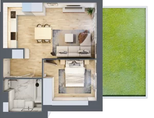 2 pokoje, mieszkanie 42,16 m², parter, oferta nr VII/43, Nova Viva Garden 7, Warszawa, Białołęka, Brzeziny, ul. Pawła Włodkowica 11C