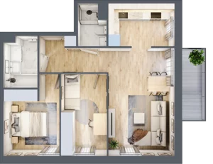 3 pokoje, mieszkanie 59,97 m², piętro 3, oferta nr VII/87, Nova Viva Garden 7, Warszawa, Białołęka, Brzeziny, ul. Pawła Włodkowica 11C