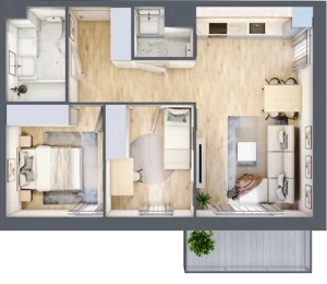 3 pokoje, mieszkanie 53,61 m², piętro 3, oferta nr VII/34, Nova Viva Garden 7, Warszawa, Białołęka, Brzeziny, ul. Pawła Włodkowica 11C