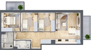 4 pokoje, mieszkanie 64,27 m², piętro 1, oferta nr VII/61, Nova Viva Garden 7, Warszawa, Białołęka, Brzeziny, ul. Pawła Włodkowica 11C