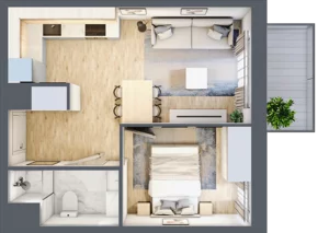 2 pokoje, mieszkanie 32,82 m², piętro 3, oferta nr VII/84, Nova Viva Garden 7, Warszawa, Białołęka, Brzeziny, ul. Pawła Włodkowica 11C