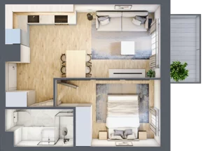 2 pokoje, mieszkanie 33,83 m², piętro 3, oferta nr VII/85, Nova Viva Garden 7, Warszawa, Białołęka, Brzeziny, ul. Pawła Włodkowica 11C