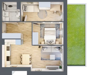 3 pokoje, mieszkanie 49,09 m², parter, oferta nr VIII/42, Nova Viva Garden 8, Warszawa, Białołęka, Brzeziny, ul. Włodkowica 11D