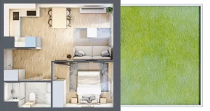 2 pokoje, mieszkanie 34,90 m², parter, oferta nr VIII/66, Nova Viva Garden 8, Warszawa, Białołęka, Brzeziny, ul. Włodkowica 11D