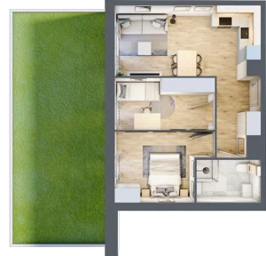 3 pokoje, mieszkanie 49,35 m², parter, oferta nr VIII/5, Nova Viva Garden 8, Warszawa, Białołęka, Brzeziny, ul. Włodkowica 11D