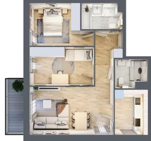 3 pokoje, mieszkanie 60,55 m², piętro 3, oferta nr VIII/98, Nova Viva Garden 8, Warszawa, Białołęka, Brzeziny, ul. Włodkowica 11D