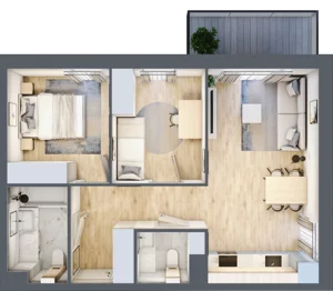 3 pokoje, mieszkanie 53,35 m², piętro 3, oferta nr VIII/97, Nova Viva Garden 8, Warszawa, Białołęka, Brzeziny, ul. Włodkowica 11D
