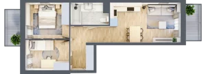 3 pokoje, mieszkanie 47,55 m², piętro 3, oferta nr VIII/55, Nova Viva Garden 8, Warszawa, Białołęka, Brzeziny, ul. Włodkowica 11D