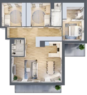 4 pokoje, mieszkanie 103,99 m², piętro 1, oferta nr VII/90, Metro Art 7, Warszawa, Praga Południe, Kamionek, ul. Chodakowska 36