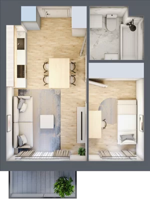 2 pokoje, mieszkanie 32,86 m², piętro 5, oferta nr VII/107, Metro Art 7, Warszawa, Praga Południe, Kamionek, ul. Chodakowska 36